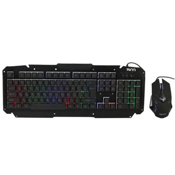 کیبورد و ماوس مخصوص بازی تسکو مدل TKM 8133، سوییچ ممبران ، Full Size، نورپردازی LED RGB