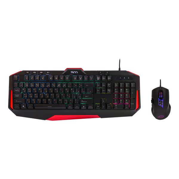 کیبورد گیمینگ تسکو مدل GKM 8205 به همراه موس، Full-size، نورپردازی RGB